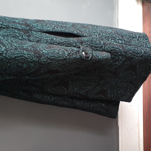 Norm Thompson green black women's coat jacket size 12 - Picture 8 of 16